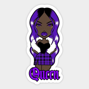 Queen Doll girl Purple-Out heart v3.6 Sticker